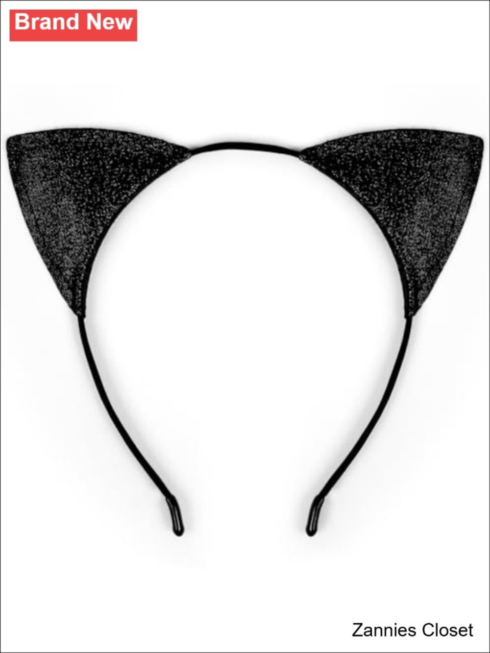👻 Glitter Cat Ears Headband Women Halloween Costume Hair Accessory One Size